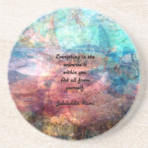 Dessous De Verre En Grès Citation De Rumi Sur L'Énergie Et L'Univers