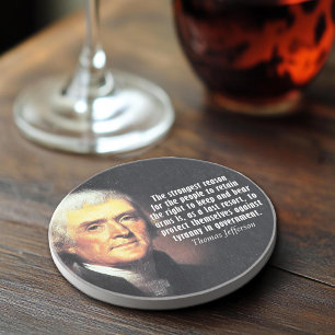 Dessous De Verre En Grès Citation de Thomas Jefferson sur le droit d'porter