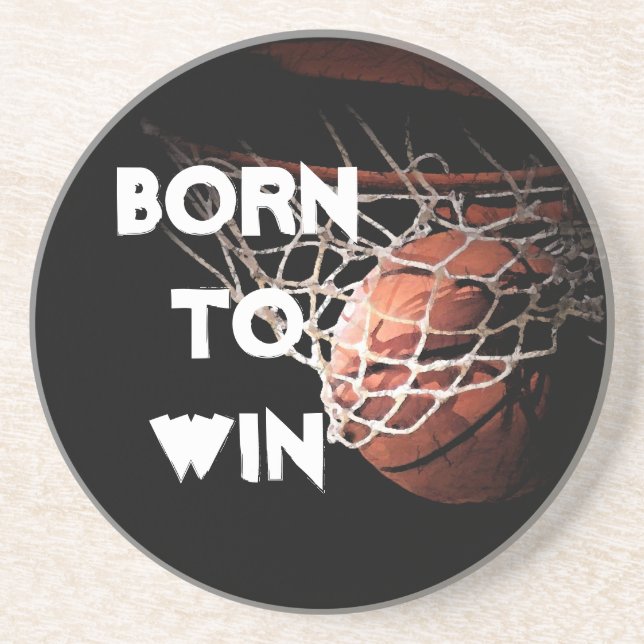 Dessous De Verre En Grès Citation motivationnelle disant Basketball né pour (Devant)