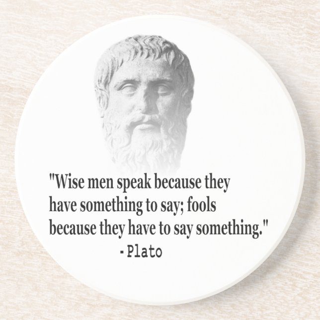 Dessous De Verre En Grès Citation Par Platon (Devant)