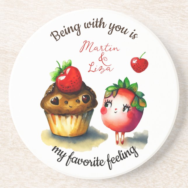 Dessous De Verre En Grès Citation Valentines (Devant)