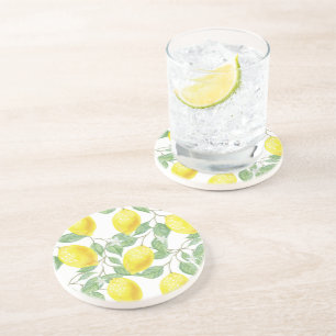 Dessous de verre en grès citron