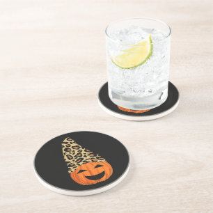Dessous De Verre En Grès Citrouille de Casquette Leopard mignon