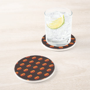 Dessous De Verre En Grès Citrouilles d'Halloween, Citrouilles Orange Farce