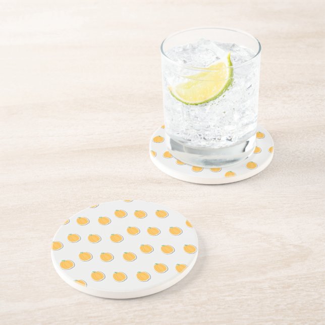 Dessous De Verre En Grès Citrouilles sur gris (Côté)