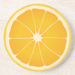 Dessous De Verre En Grès Citrus de soleil en tranche orange