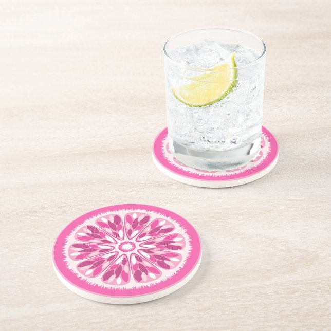 Dessous De Verre En Grès Citrus Slices Citron rose (Côté)