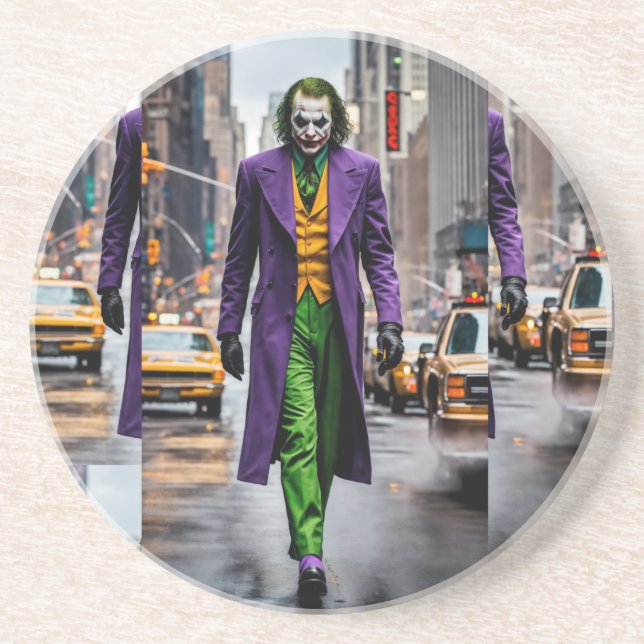 Dessous De Verre En Grès Cityscape Chaos : Les méandres de minuit du Joker (Devant)