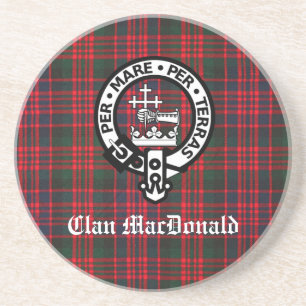 Dessous De Verre En Grès Clan MacDonald Crest & Tartan moderne