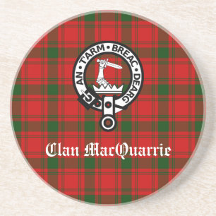 Dessous De Verre En Grès Clan MacQuarrie Tartan et Crest