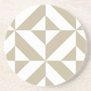 Dessous De Verre En Grès Clay Geometric Deco Cube Pattern