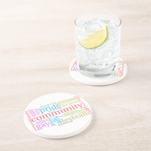 Dessous De Verre En Grès Cloud de mot communautaire LGBTQ+ SlipperyJoe