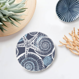 Dessous De Verre En Grès Coastal Starfish Shell Blue White Coaster
