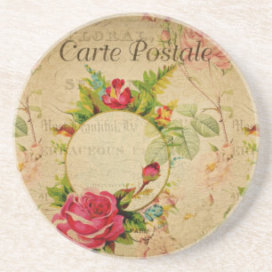 Dessous De Verre En Grès Coaster de boisson pour cartes postales françaises