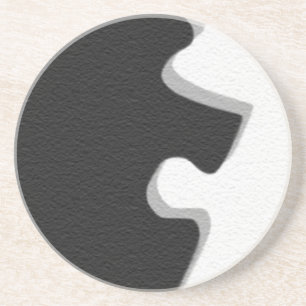 Dessous De Verre En Grès Coaster de puzzle noir