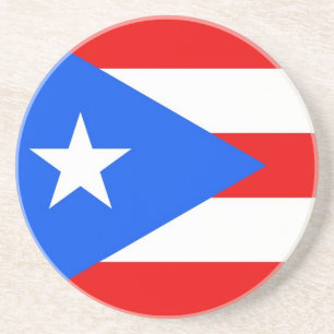 Dessous De Verre En Grès Coaster with Flag of the Puerto Rico, USA