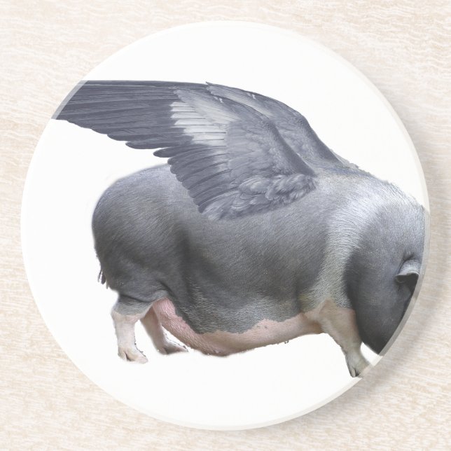 Dessous De Verre En Grès cochon volant (Devant)