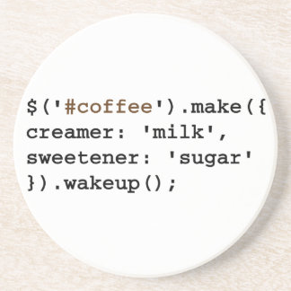 Dessous De Verre En Grès Code blond et doux de café de Javascript