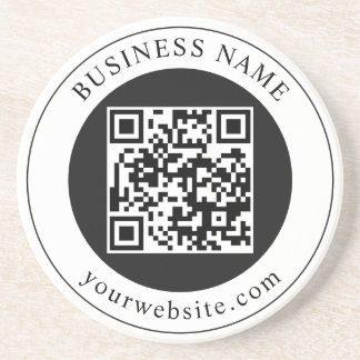 Dessous De Verre En Grès Code QR avec nom d'entreprise modifiable