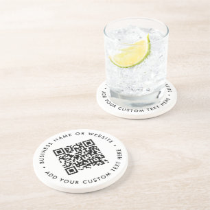 Dessous De Verre En Grès Code QR   Minimaliste Nettoyer Simple Balayage Bla