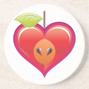 Dessous De Verre En Grès Coeur Apple