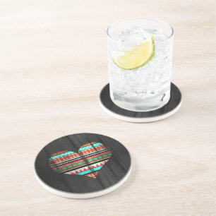 Dessous De Verre En Grès Coeur aztèque