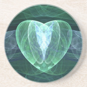 Dessous De Verre En Grès Coeur de jade