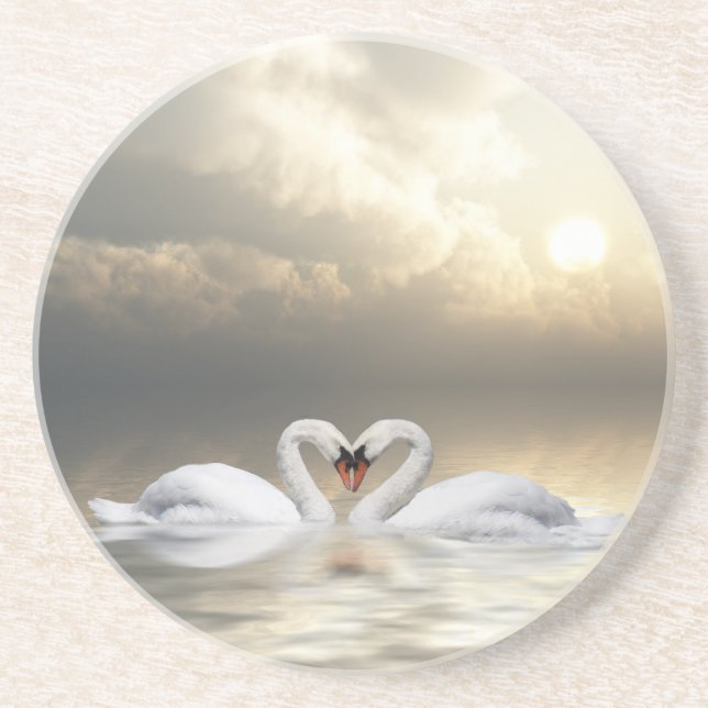 Dessous De Verre En Grès Coeur des cygnes (Devant)