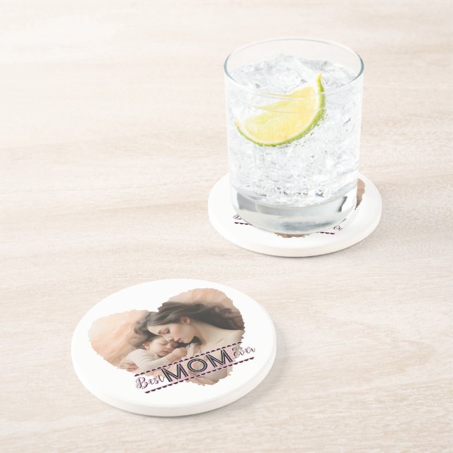 Dessous De Verre En Grès Coeur, meilleure maman jamais (Côté)