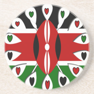 Dessous De Verre En Grès Coeurs du Kenya