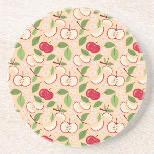 Dessous De Verre En Grès Collection de Motifs de paniers de fruits - Pommes