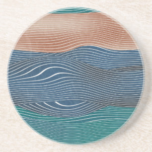 Dessous De Verre En Grès Collines naturelles : motif sans soudure.