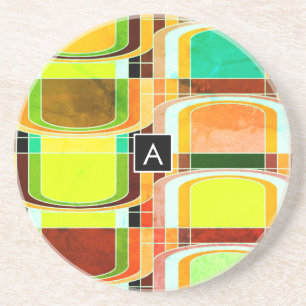 Dessous De Verre En Grès Coloré Funky Retro Inspiré