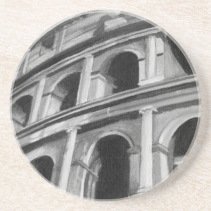 Dessous De Verre En Grès Colosseum romain avec les dessins architecturaux