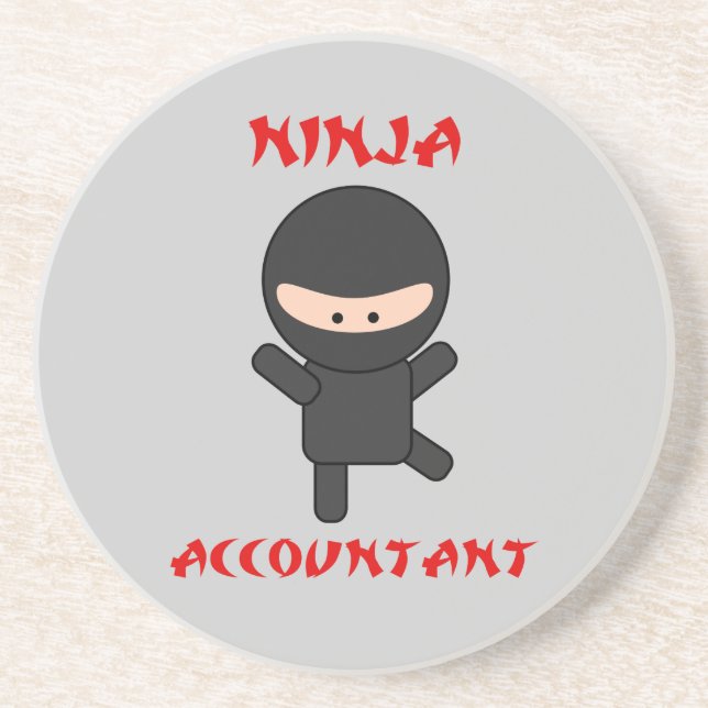 Dessous De Verre En Grès Comptable de Ninja (Devant)