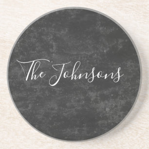 Dessous De Verre En Grès Conception Customisée en noir pour votre famille