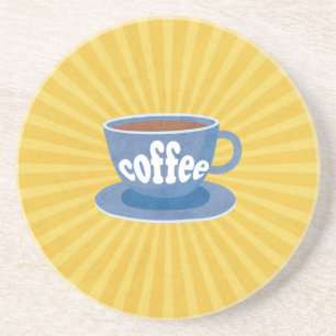 Dessous De Verre En Grès Conception de café rétro