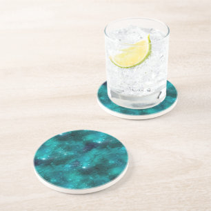 Dessous De Verre En Grès Conception de la série Galaxie sarcelle 8 