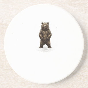 Dessous De Verre En Grès Conception de T-Shirt de la Forêt de l'Ours Grizzl