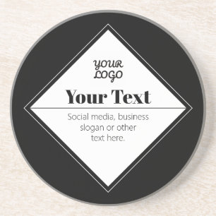 Dessous De Verre En Grès Conception de texte moderne éditable & Votre logo