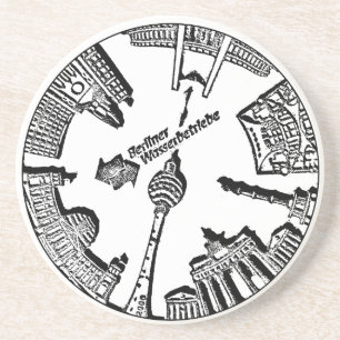 Dessous De Verre En Grès Conception de timbre de Berlin Allemagne de