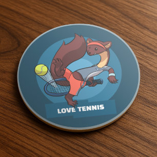 Dessous De Verre En Grès Conception de tir astucieux de tennis Martre des p