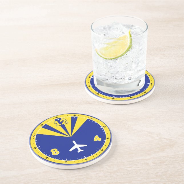 Dessous De Verre En Grès Conception d'instruments d'avion (Côté)