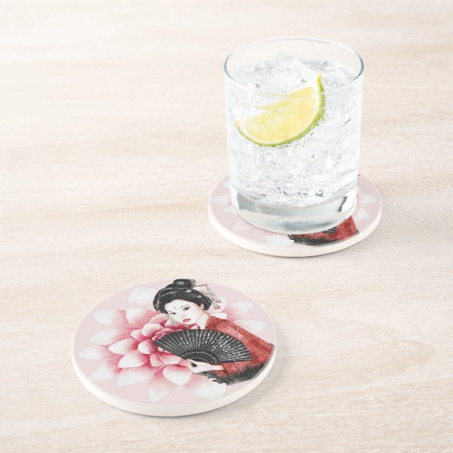 Dessous De Verre En Grès Conception Okinawa Series 34 (Côté)