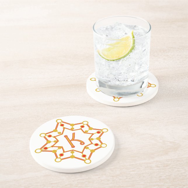 Dessous De Verre En Grès Conception rétro du milieu du siècle personnalisée (Côté)