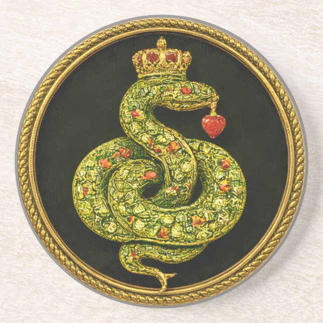 Dessous De Verre En Grès Conception serpent Tudor élisabéthaine bijou ruby (Devant)
