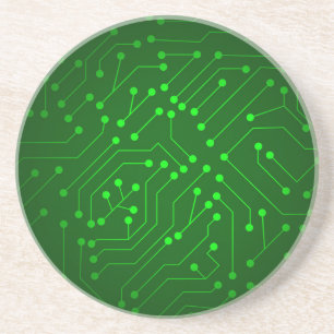 Dessous De Verre En Grès Conception verte fraîche de carte