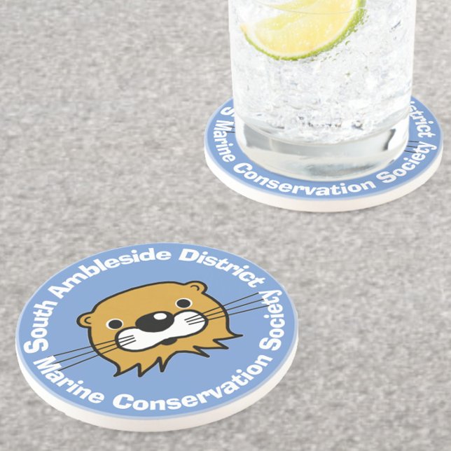 Dessous De Verre En Grès Conservation Marine Avec Tête De Loutres. (Créateur téléchargé)
