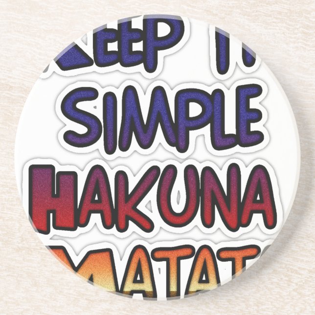 Dessous De Verre En Grès Conserver Simple Hakuna Matata Art Print (Devant)