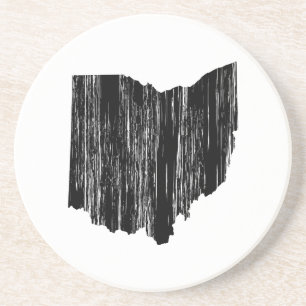 Dessous De Verre En Grès Contour affligé d'état de l'Ohio